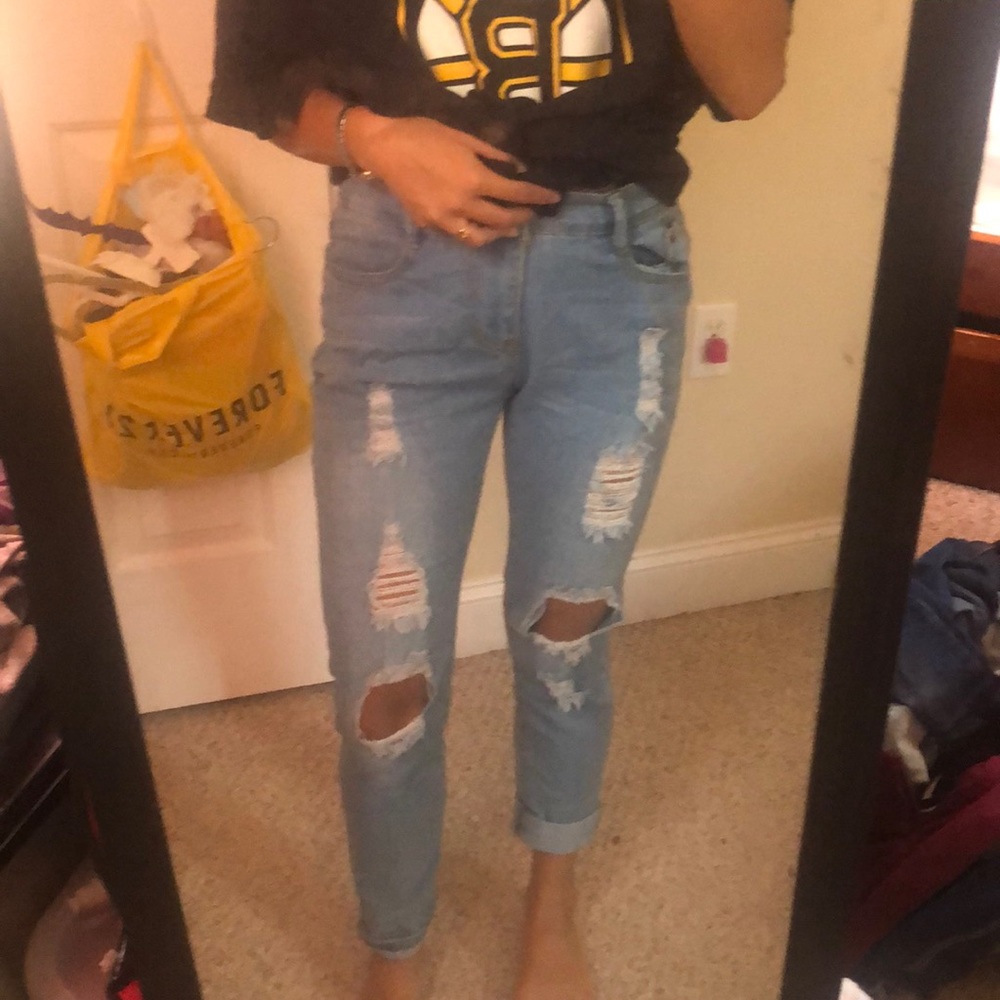 Distressed jeans
